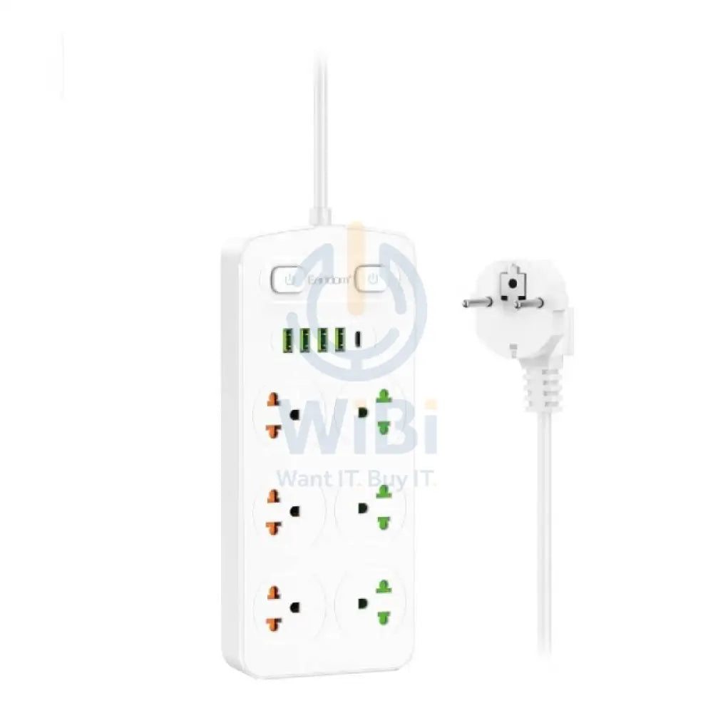 Earldom ES-SC09 11-in-1 Power Strip Extension - 6 Way / UK Plug / USB-A / USB-C / White Accessories > Power > Power