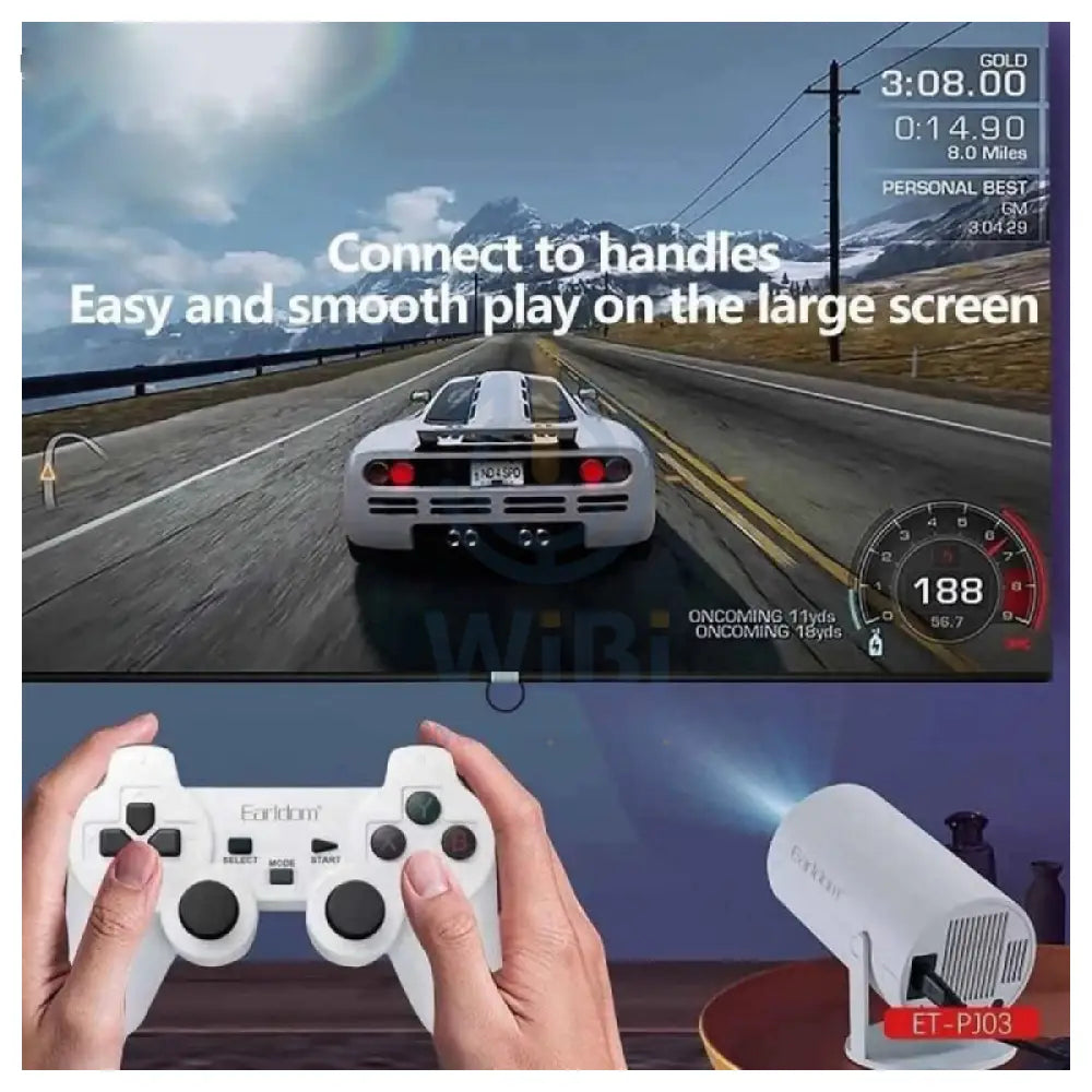 Earldom ET-PJ03 2-in-1 Game Projector - HD / Bluetooth / White Monitors & Projectors > Projectors
