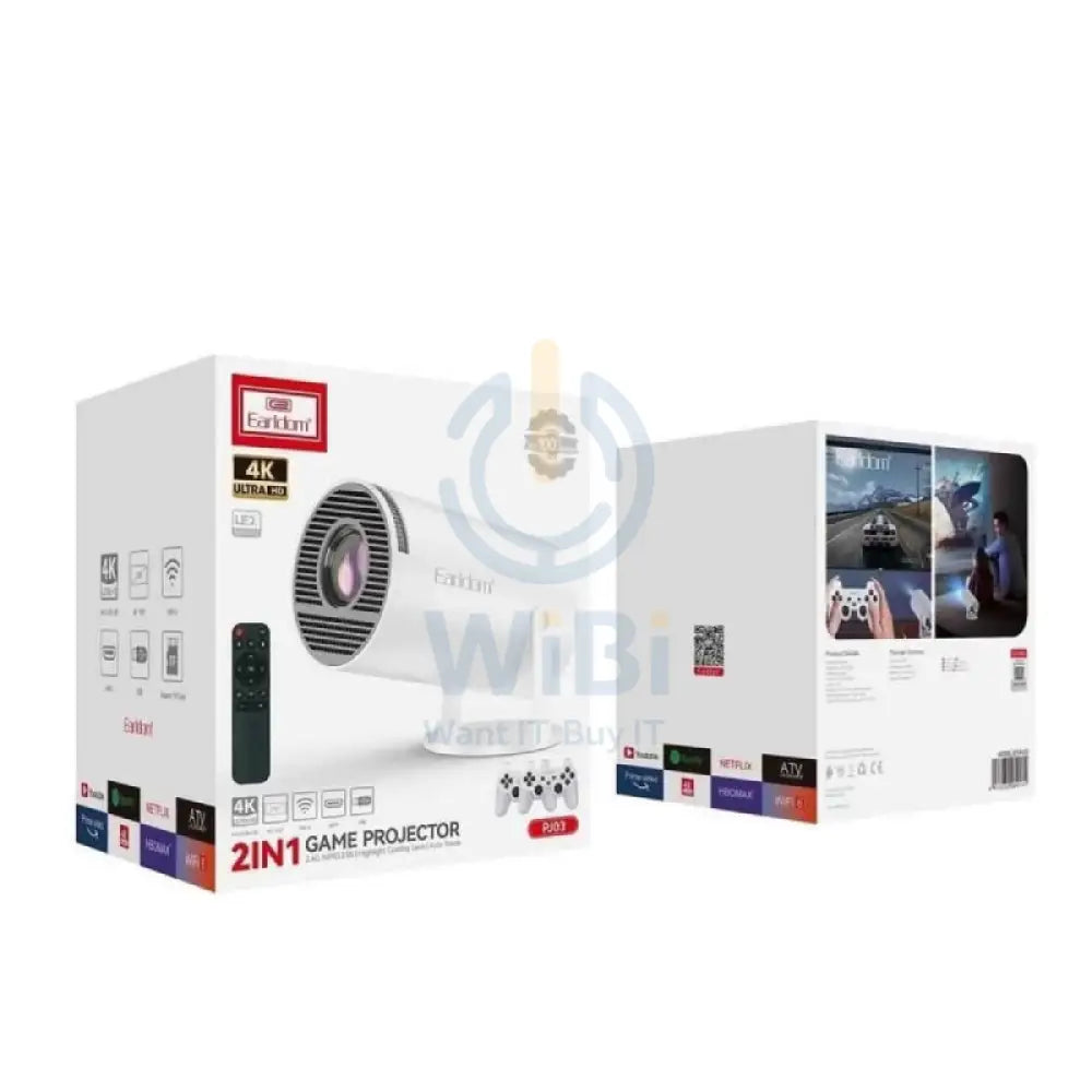 Earldom ET-PJ03 2-in-1 Game Projector - HD / Bluetooth / White Monitors & Projectors > Projectors