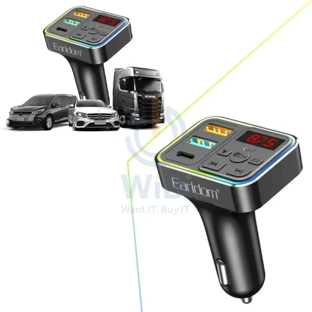 Earldom M109 4-in-1 Car Charger - 37W / Black Accessories > Mobiles & Tablets > Mobiles > Car Chargers