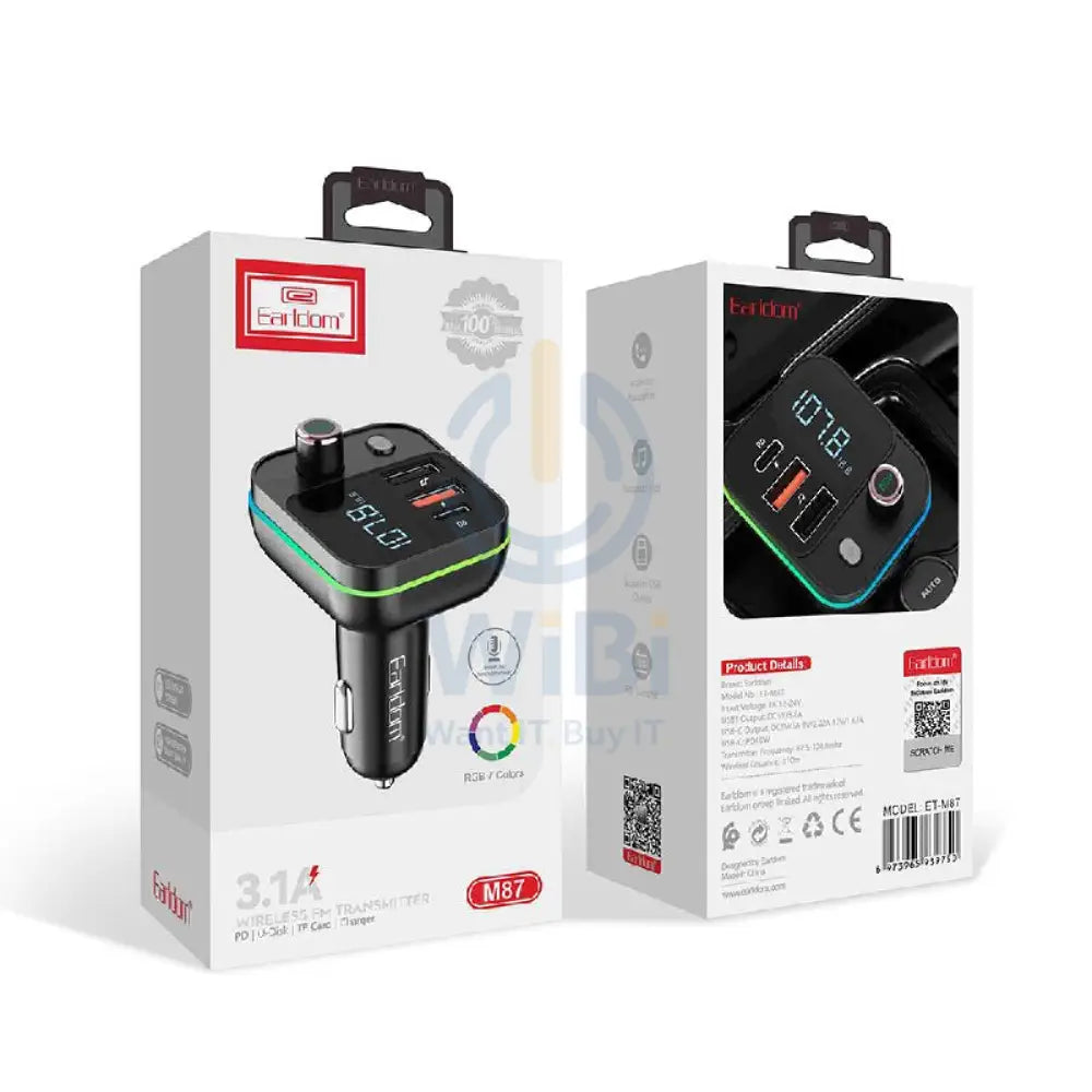 Earldom M87 Wireless FM Transmitter - Black Accessories > Mobiles & Tablets > Mobiles > Car Chargers