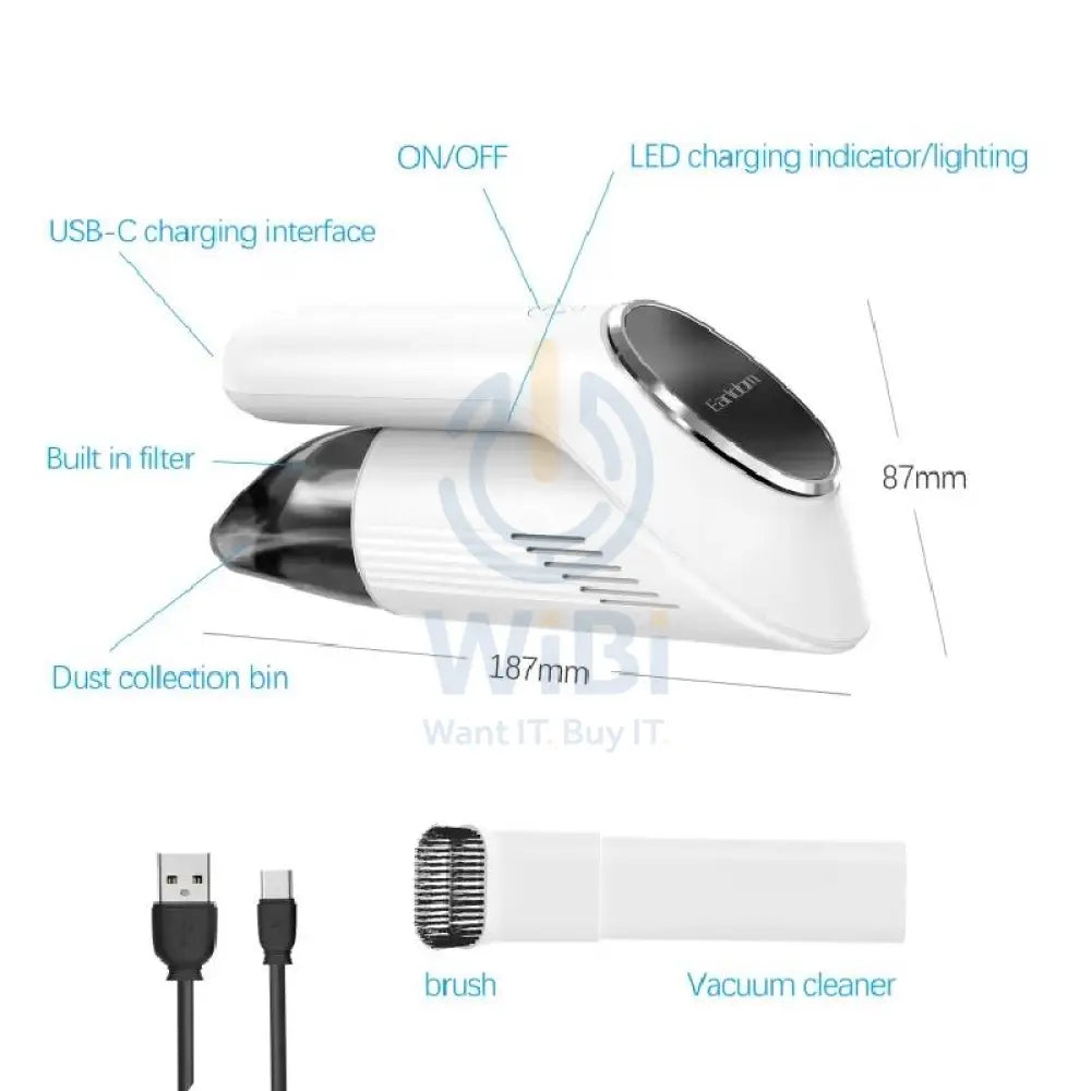 Earldom Mini Portable Wireless Car Vacuum Cleaner - 3600 mAh / 120ml Accessories > Smart Devices