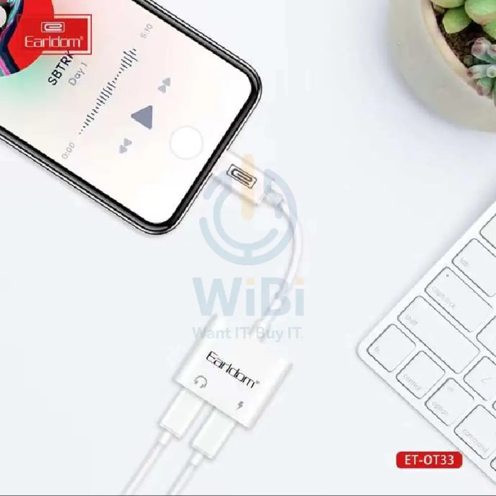 Earldom OT33 2 in 1 Lightning Adapter White Accessories > Cables & Converters