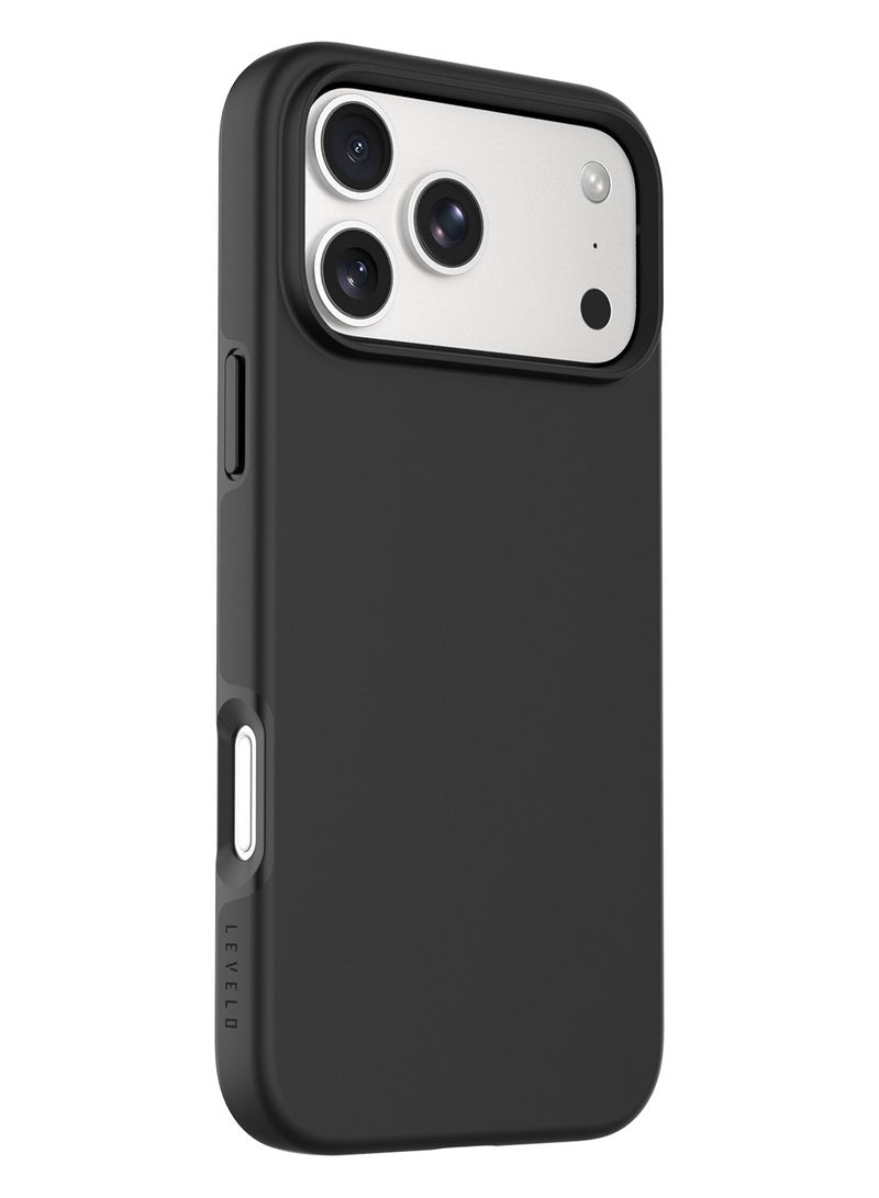 Levelo Dale MagSafe TPU+PC Solid Case For Apple iPhone 18 Pro - Black
