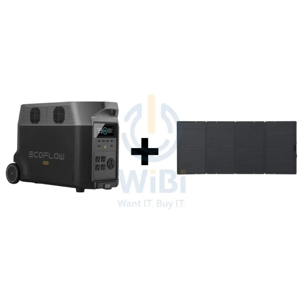 EcoFlow DELTA Pro Portable Power Station - 3600Wh / 1800W + EcoFlow 400W Portable Solar Panel - Bundle Offer