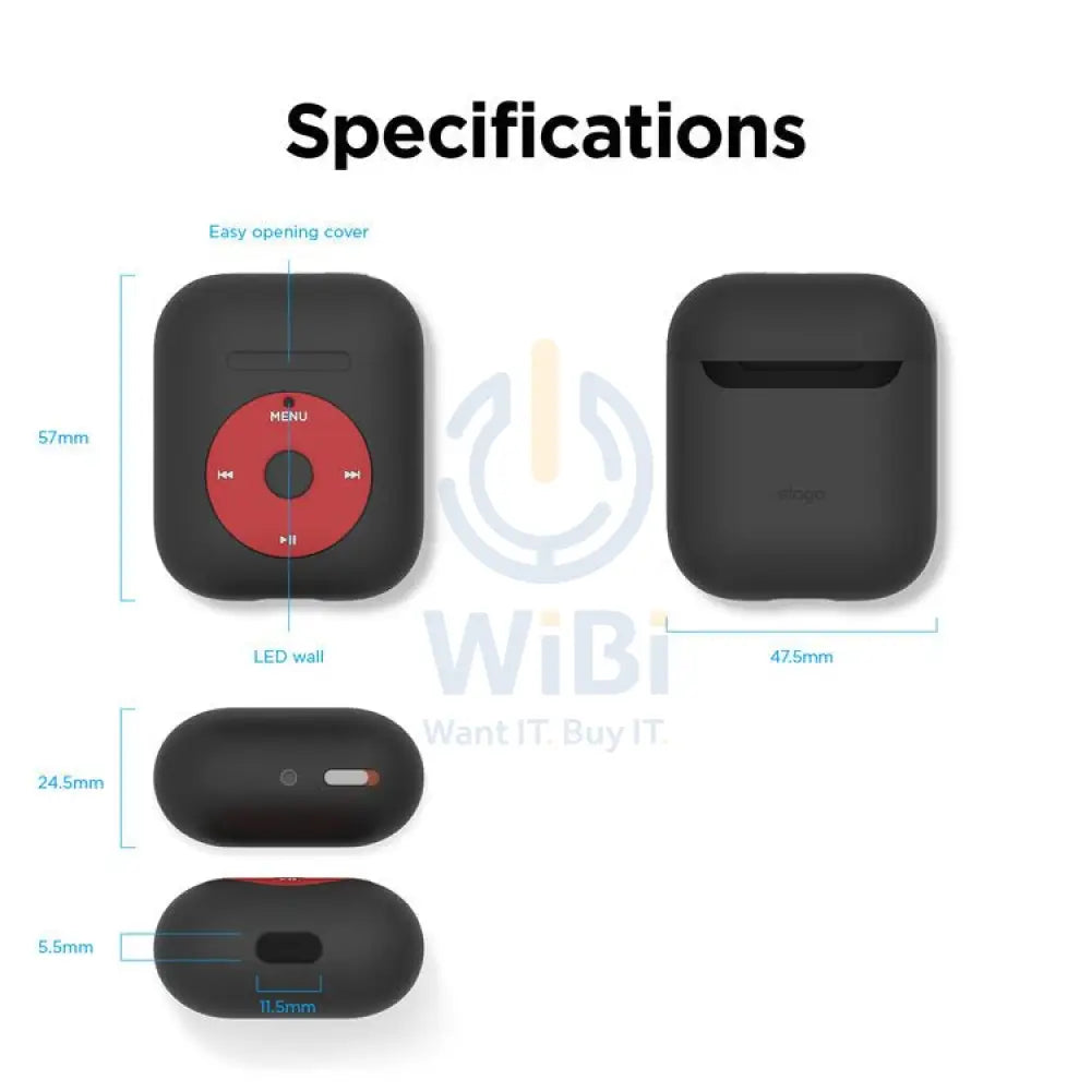 Elago Airpods 1&2 AW6 Case (iPod) - Black Accessories > Mobiles & Tablets > Mobiles