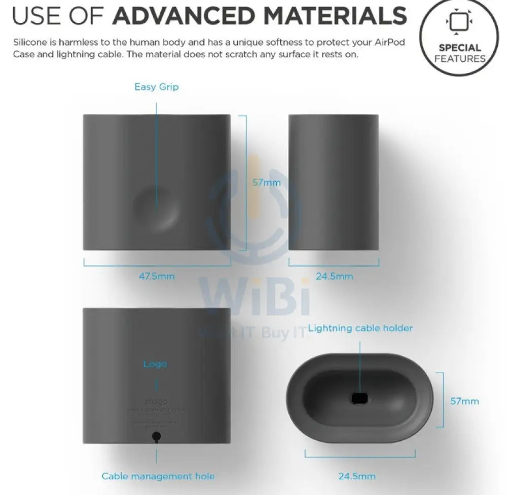 Elago Airpods 1&2 charging station - Dark Gray Accessories > Mobiles & Tablets > Mobiles > Mobile Holder / Stands