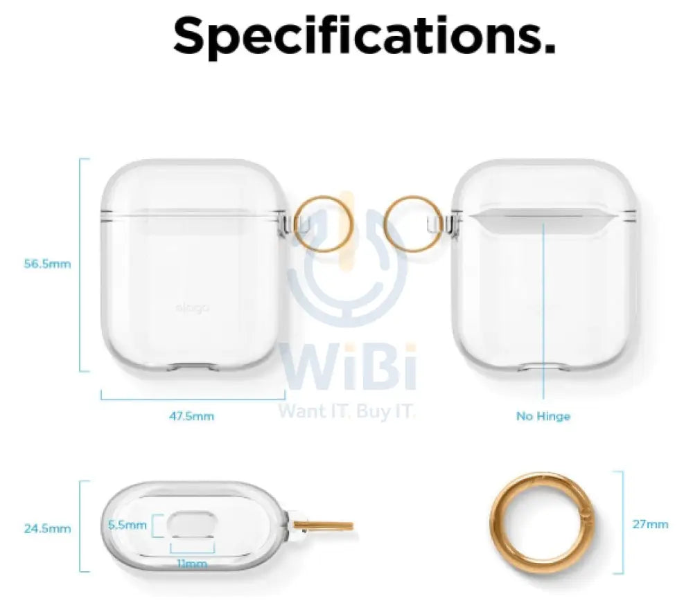 Elago AirPods 1 & 2 Clear Case - Clear Accessories > Mobiles & Tablets > Mobiles