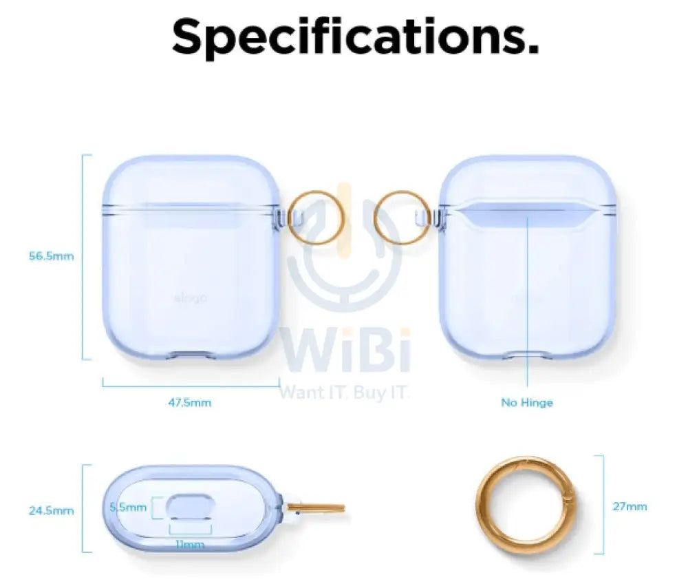 Elago AirPods 1 & 2 Clear Case - Aqua Blue Accessories > Mobiles & Tablets > Mobiles