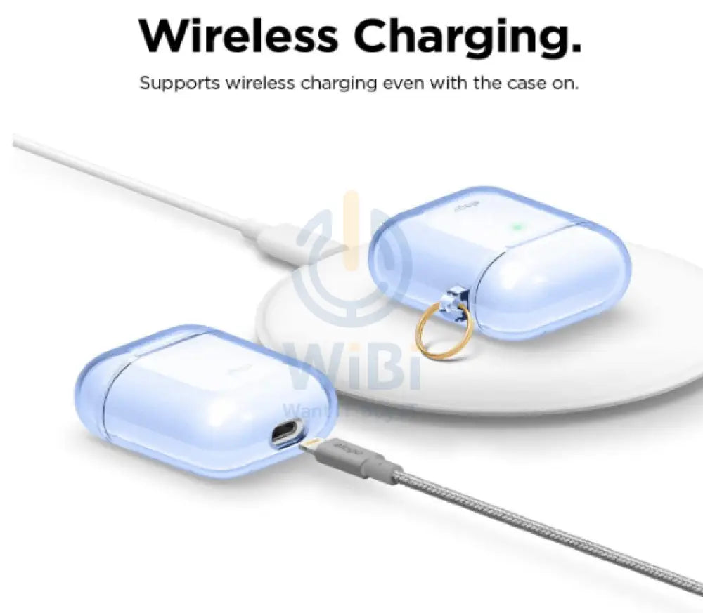 Elago AirPods 1 & 2 Clear Case - Aqua Blue Accessories > Mobiles & Tablets > Mobiles