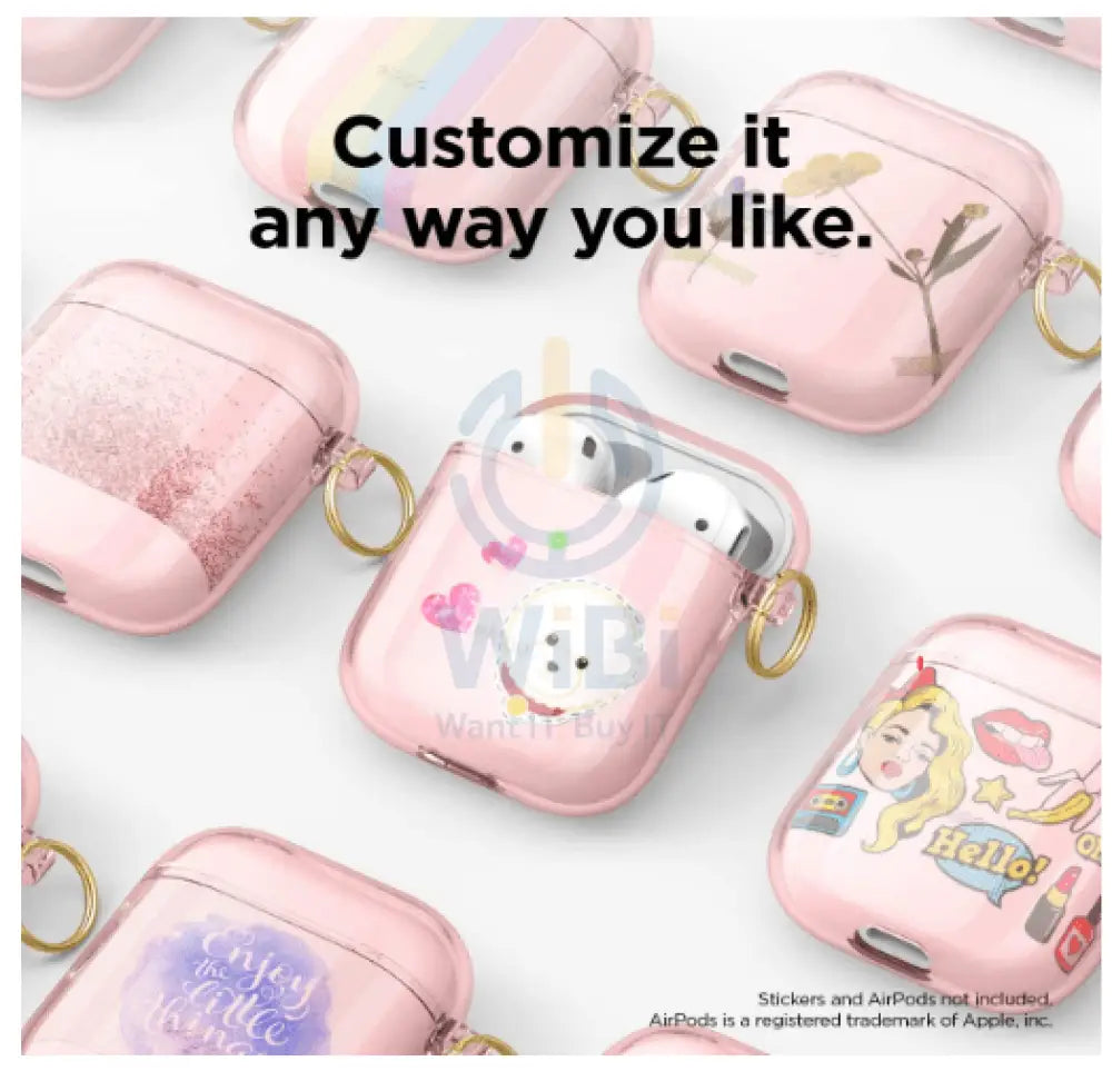 Elago AirPods 1 & 2 Clear Case - Lovely Pink Accessories > Mobiles & Tablets > Mobiles