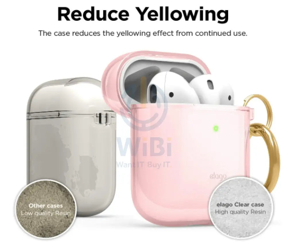 Elago AirPods 1 & 2 Clear Case - Lovely Pink Accessories > Mobiles & Tablets > Mobiles