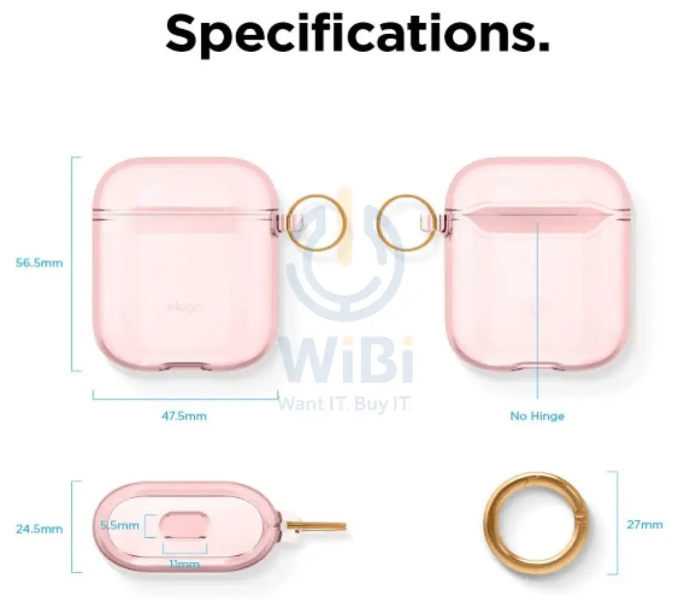 Elago AirPods 1 & 2 Clear Case - Lovely Pink Accessories > Mobiles & Tablets > Mobiles