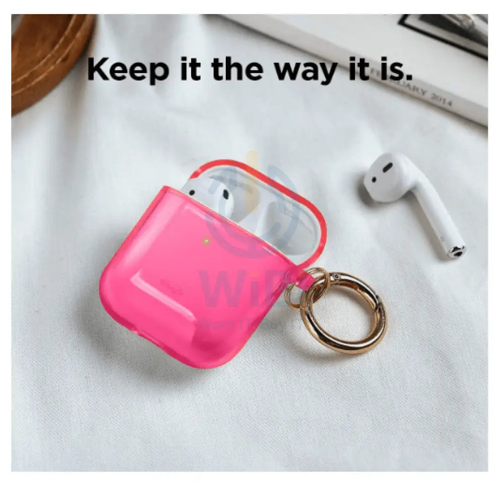 Elago AirPods 1 & 2 Clear Case - Neon Hotpink Accessories > Mobiles & Tablets > Mobiles