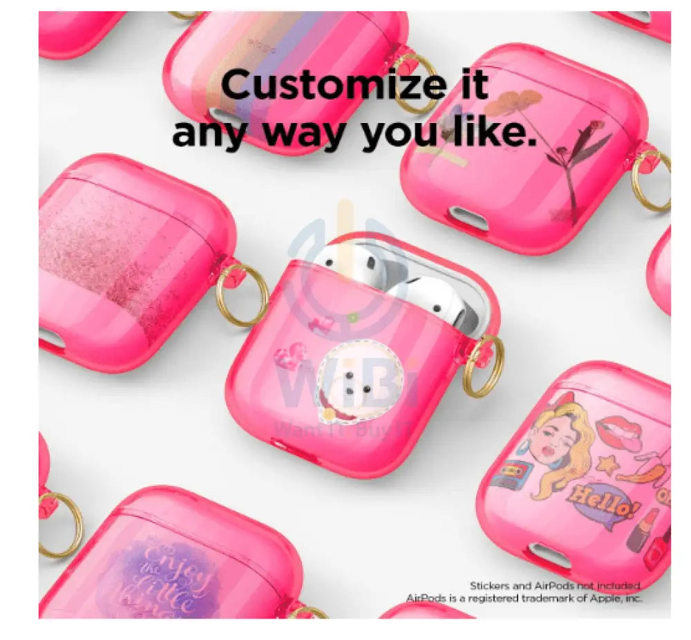 Elago AirPods 1 & 2 Clear Case - Neon Hotpink Accessories > Mobiles & Tablets > Mobiles