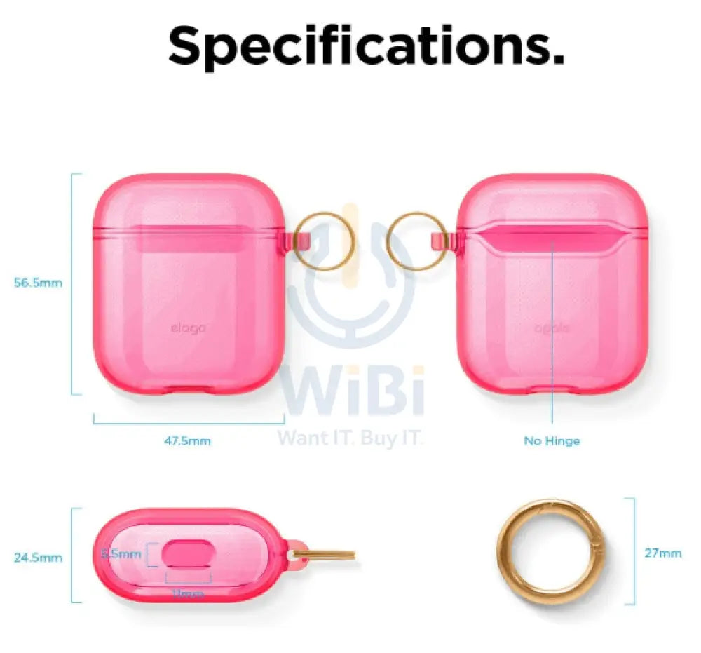 Elago AirPods 1 & 2 Clear Case - Neon Hotpink Accessories > Mobiles & Tablets > Mobiles