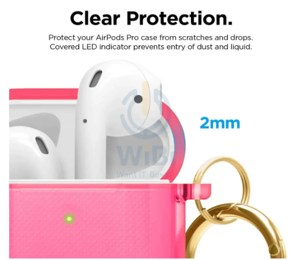 Elago AirPods 1 & 2 Clear Case - Neon Hotpink Accessories > Mobiles & Tablets > Mobiles