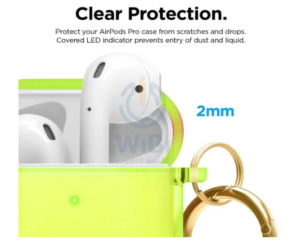 Elago AirPods 1 & 2 Clear Case - Neon Yellow Accessories > Mobiles & Tablets > Mobiles
