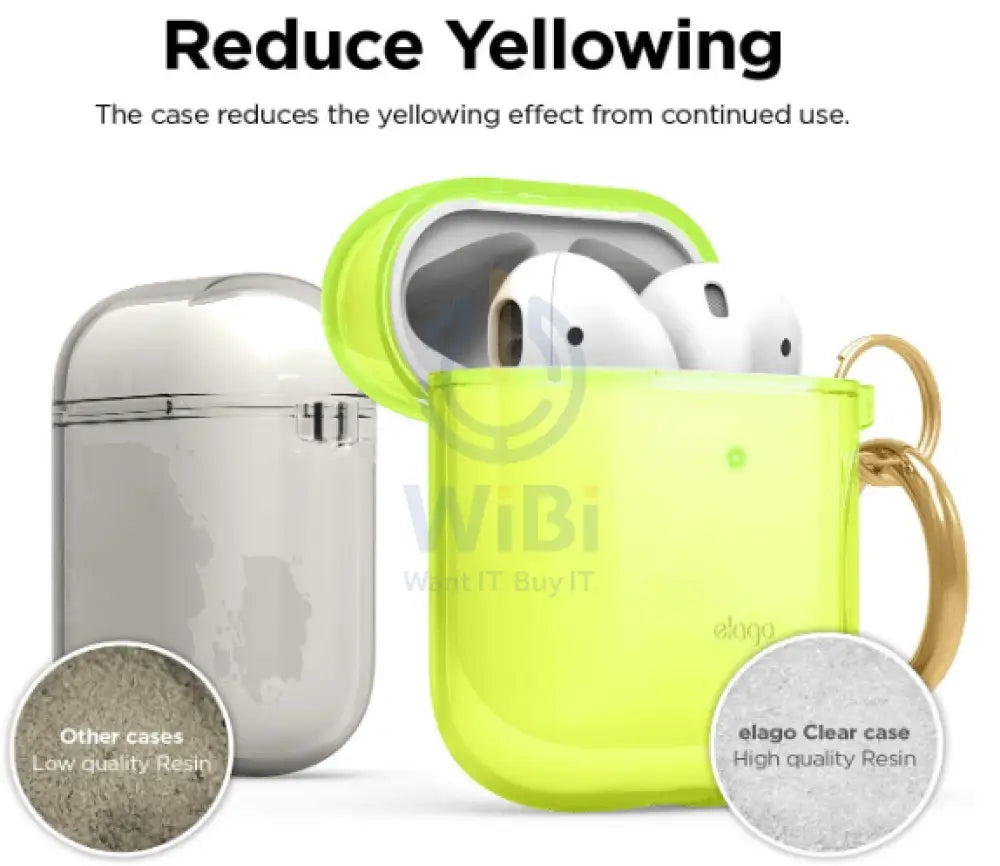 Elago AirPods 1 & 2 Clear Case - Neon Yellow Accessories > Mobiles & Tablets > Mobiles