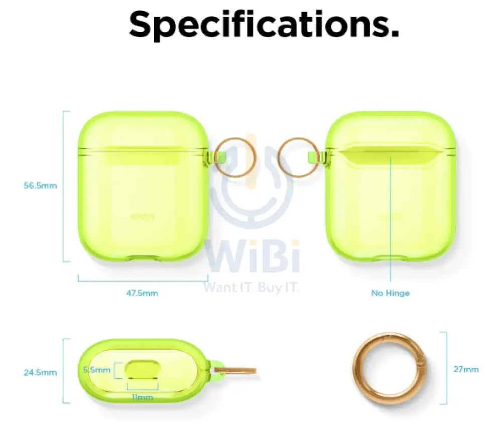 Elago AirPods 1 & 2 Clear Case - Neon Yellow Accessories > Mobiles & Tablets > Mobiles