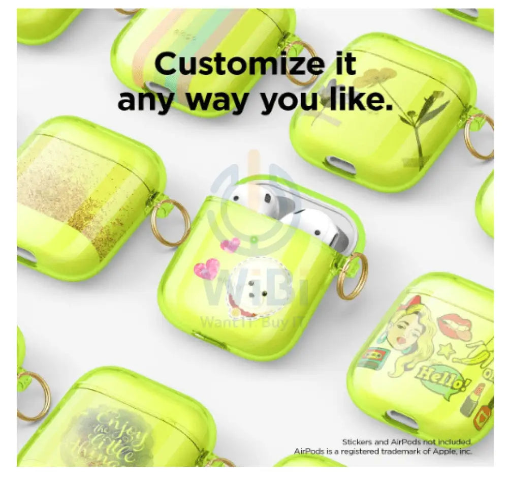Elago AirPods 1 & 2 Clear Case - Neon Yellow Accessories > Mobiles & Tablets > Mobiles