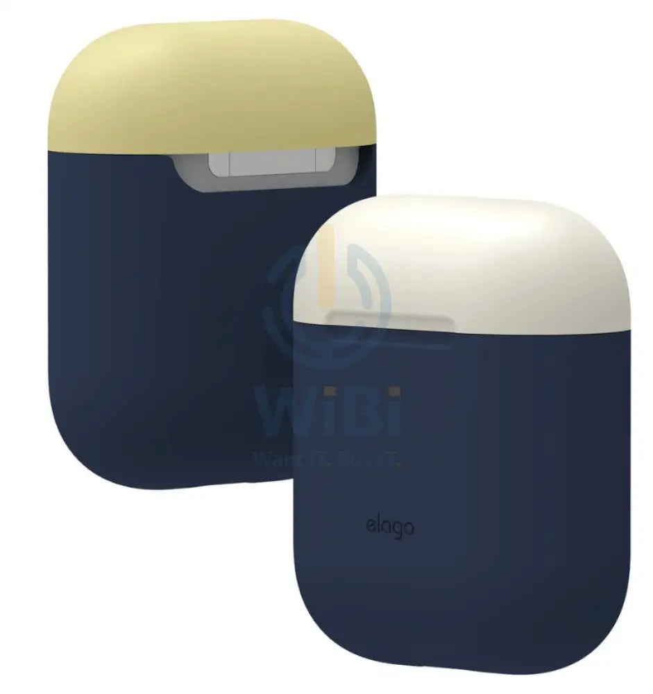 Elago AirPods 1 & 2 Duo Case - Body-Jean Indigo / Top-Classic White Yellow Accessories > Mobiles & Tablets > Mobiles