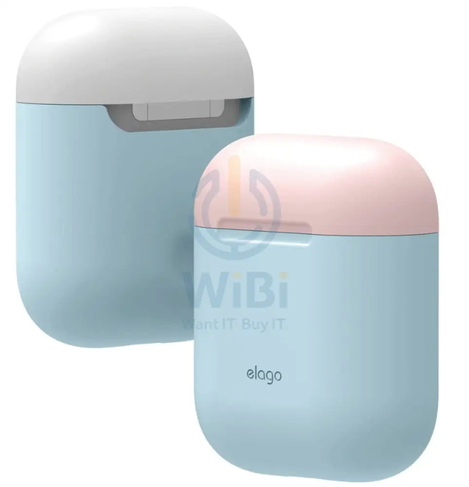 Elago AirPods 1 & 2 Duo Case - Body-Pastel Blue / Top-Pink White Accessories > Mobiles & Tablets > Mobiles