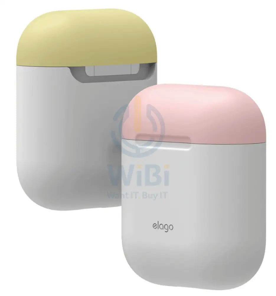 Elago AirPods 1 & 2 Duo Case - Body-White / Top-Pink Yellow Accessories > Mobiles & Tablets > Mobiles