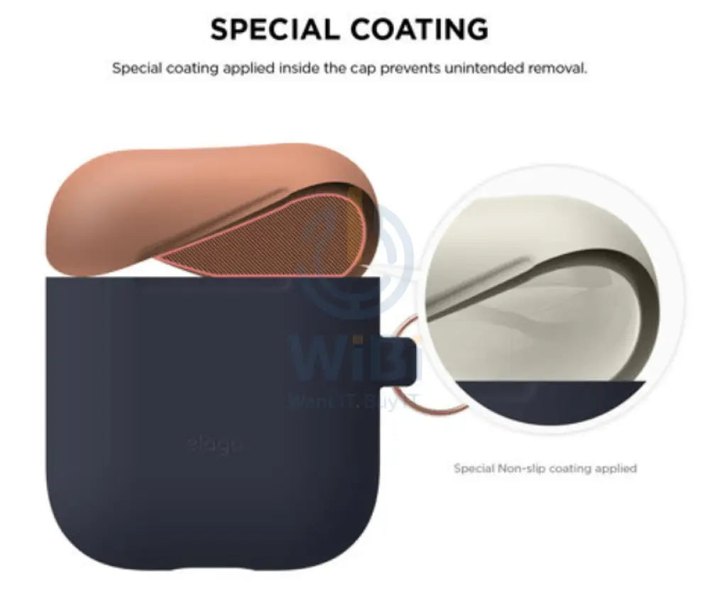 Elago AirPods 1 & 2 Duo Hang Case - Dark Brown / Pastel Blue Yellow Accessories > Mobiles & Tablets