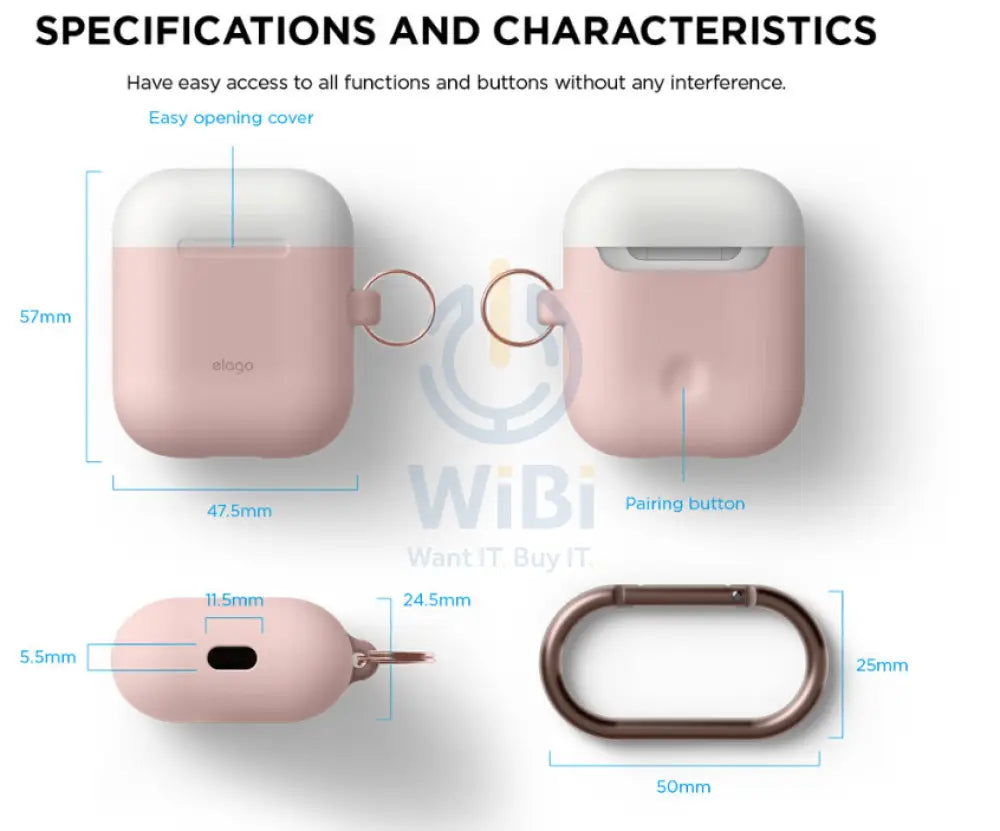 Elago AirPods 1 & 2 Duo Hang Case - Pink / White Pastel Blue Accessories > Audio > Headphones