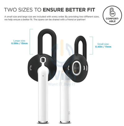 Elago AirPods 1 & 2 EarPad Hook (2 Pairs) - Black Accessories > Mobiles & Tablets > Mobiles