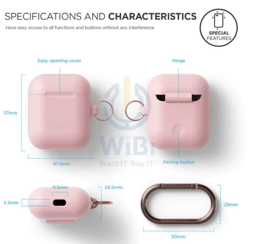 Elago Airpods 1&2 Hang Case - Lovely pink Accessories > Audio > Headphones