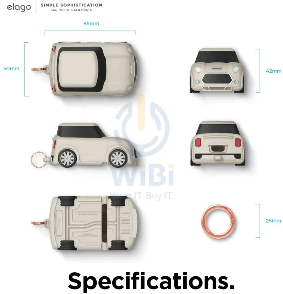 Elago AirPods 1 & 2 Mini Car Case - Classic White Accessories > Mobiles & Tablets > Mobiles