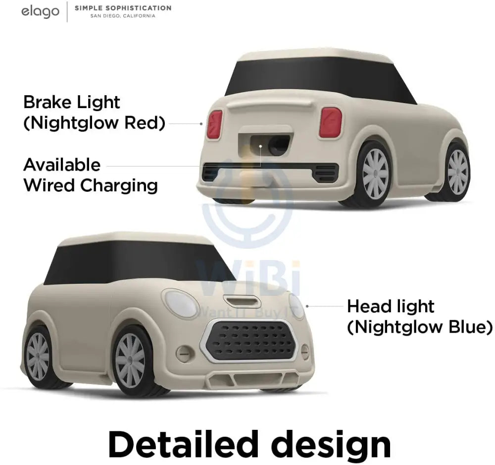 Elago AirPods 1 & 2 Mini Car Case - Classic White Accessories > Mobiles & Tablets > Mobiles