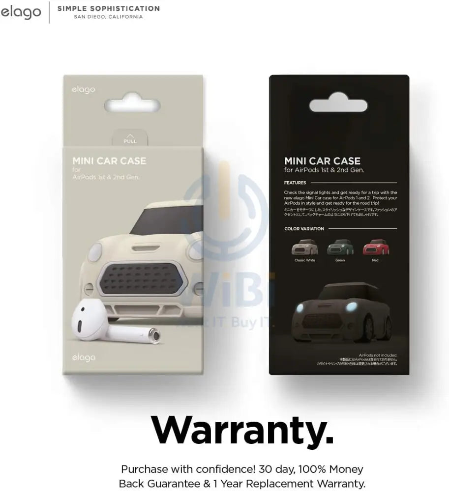 Elago AirPods 1 & 2 Mini Car Case - Classic White Accessories > Mobiles & Tablets > Mobiles