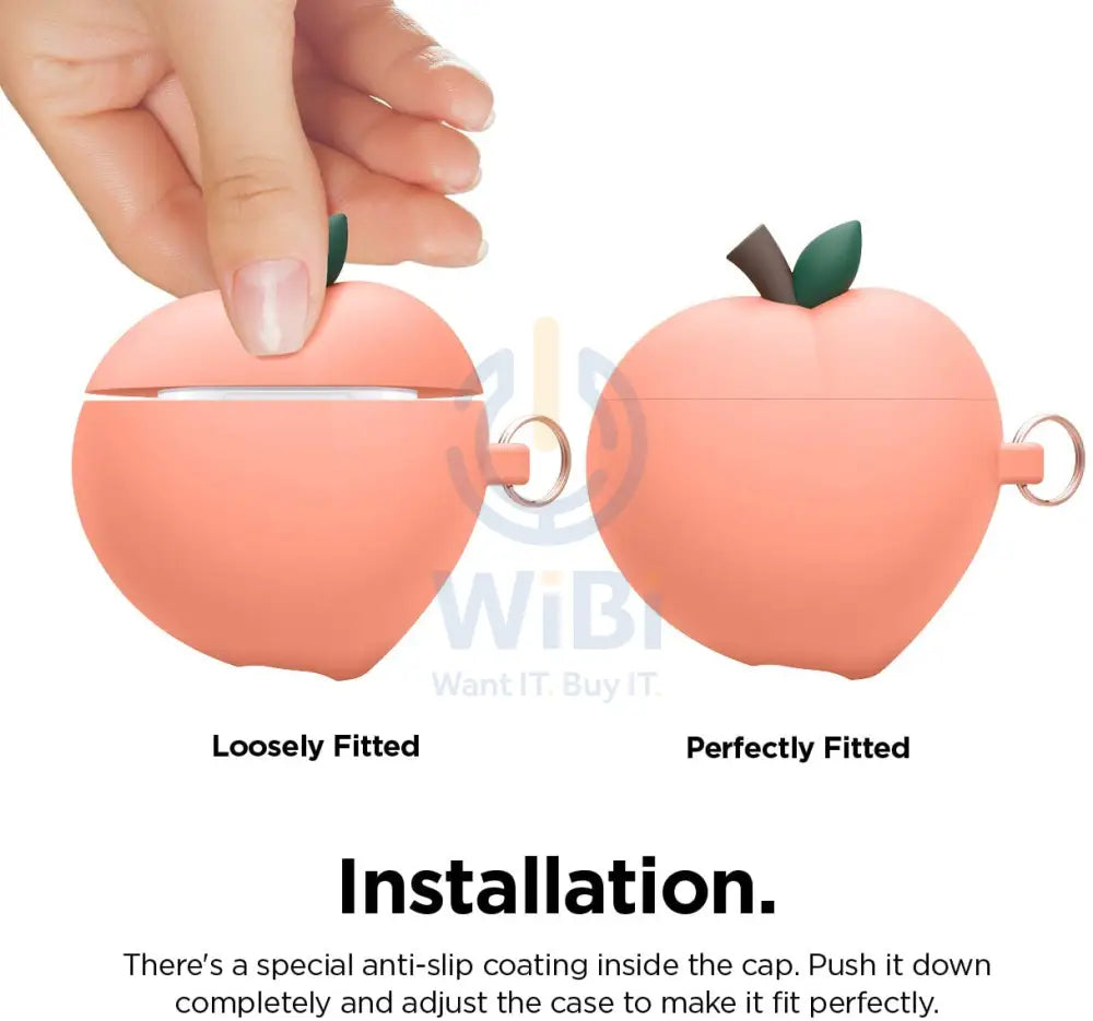 Elago AirPods 1&2 Peach Hang Case - Peach Accessories > Mobiles & Tablets > Tablets