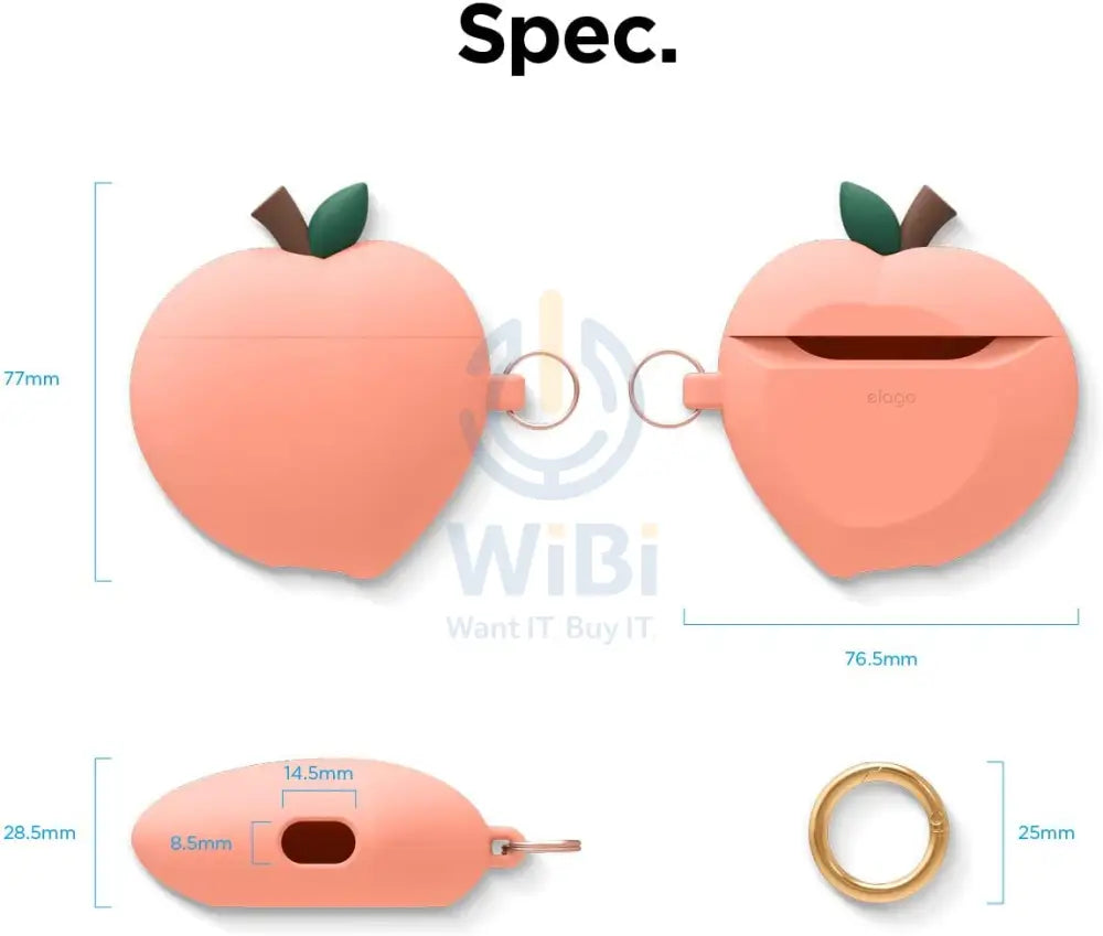 Elago AirPods 1&2 Peach Hang Case - Peach Accessories > Mobiles & Tablets > Tablets
