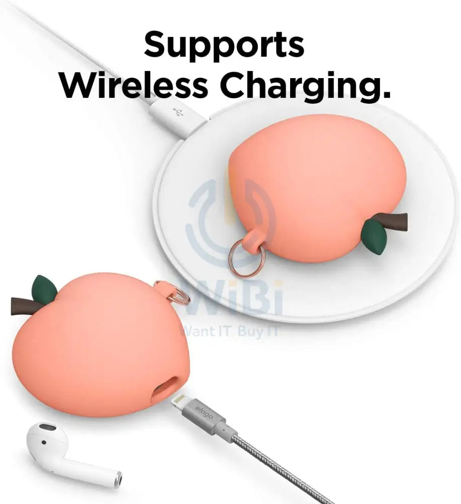 Elago AirPods 1&2 Peach Hang Case - Peach Accessories > Mobiles & Tablets > Tablets