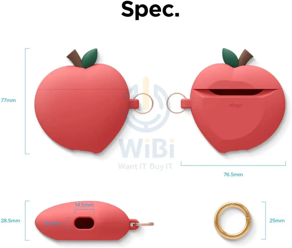 Elago AirPods 1&2 Peach Hang Case - Red Accessories > Mobiles & Tablets > Tablets