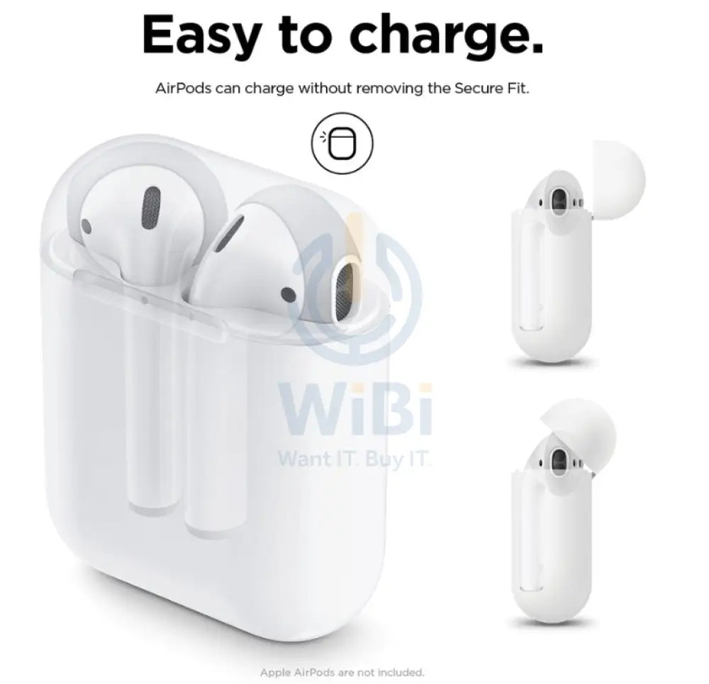 Elago Airpods 1 & 2 Secure Fit (2 Pairs) - Dark Grey / White Accessories > Mobiles & Tablets > Mobiles
