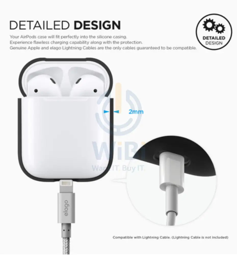 Elago AirPods 1&2 Silicone Case - Black Accessories > Audio > Headphones
