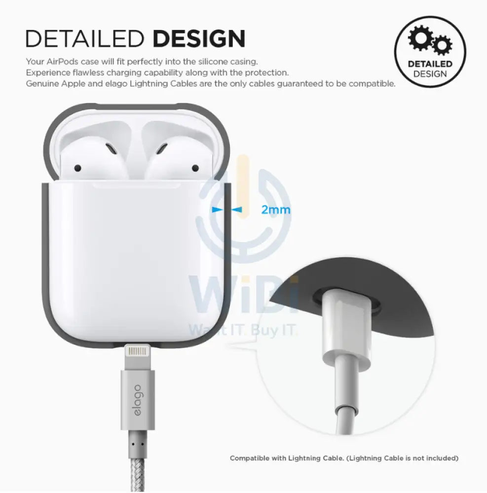 Elago AirPods 1&2 Silicone Case - Dark Gray Accessories > Mobiles & Tablets > Mobiles