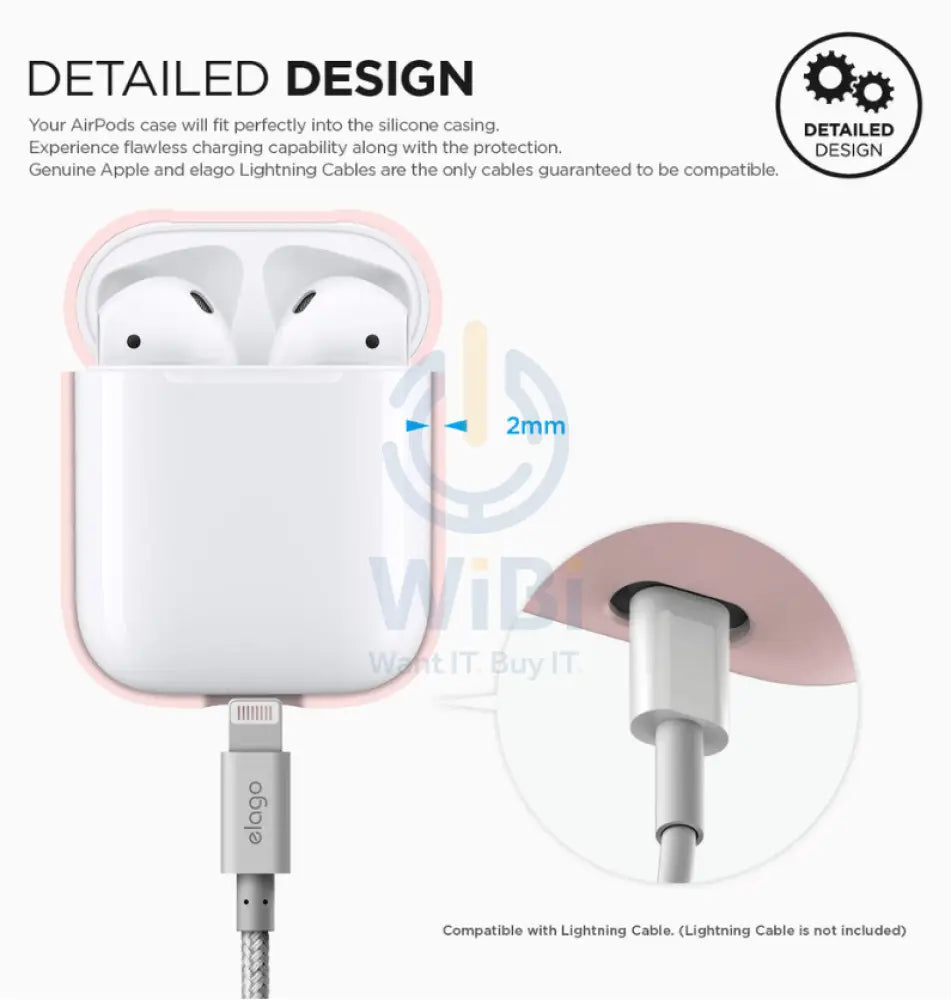 Elago AirPods 1&2 Silicone Case - Lovely pink Accessories > Audio > Headphones