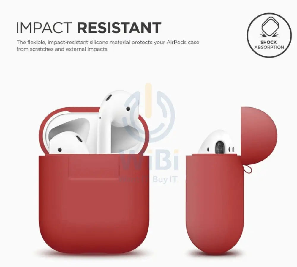 Elago AirPods 1&2 Silicone Case - Red Accessories > Mobiles & Tablets > Mobiles