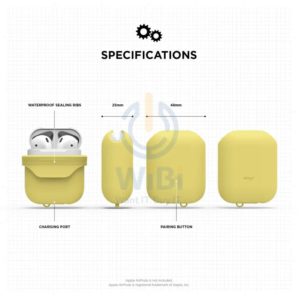 Elago AirPods 1&2 WaterProof Case - Creamy Yellow Accessories > Mobiles & Tablets > Mobiles