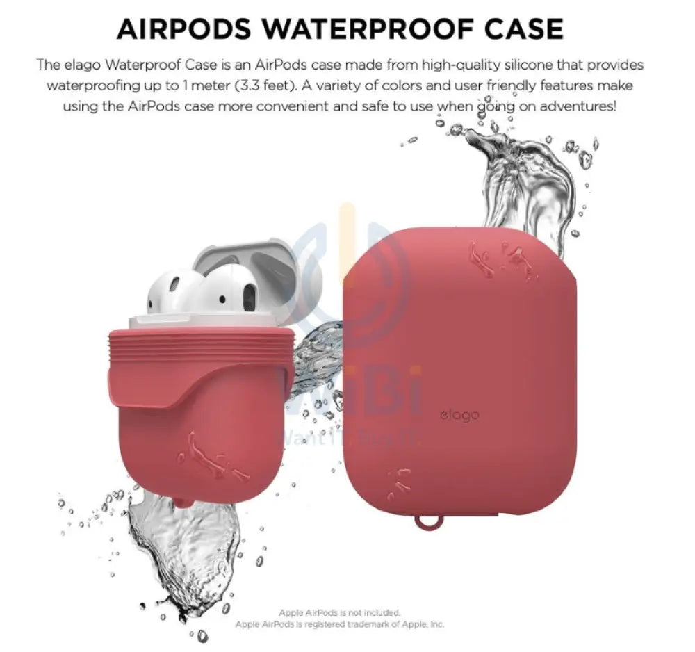 Elago AirPods 1&2 WaterProof Case - Italian Rose Accessories > Mobiles & Tablets > Mobiles