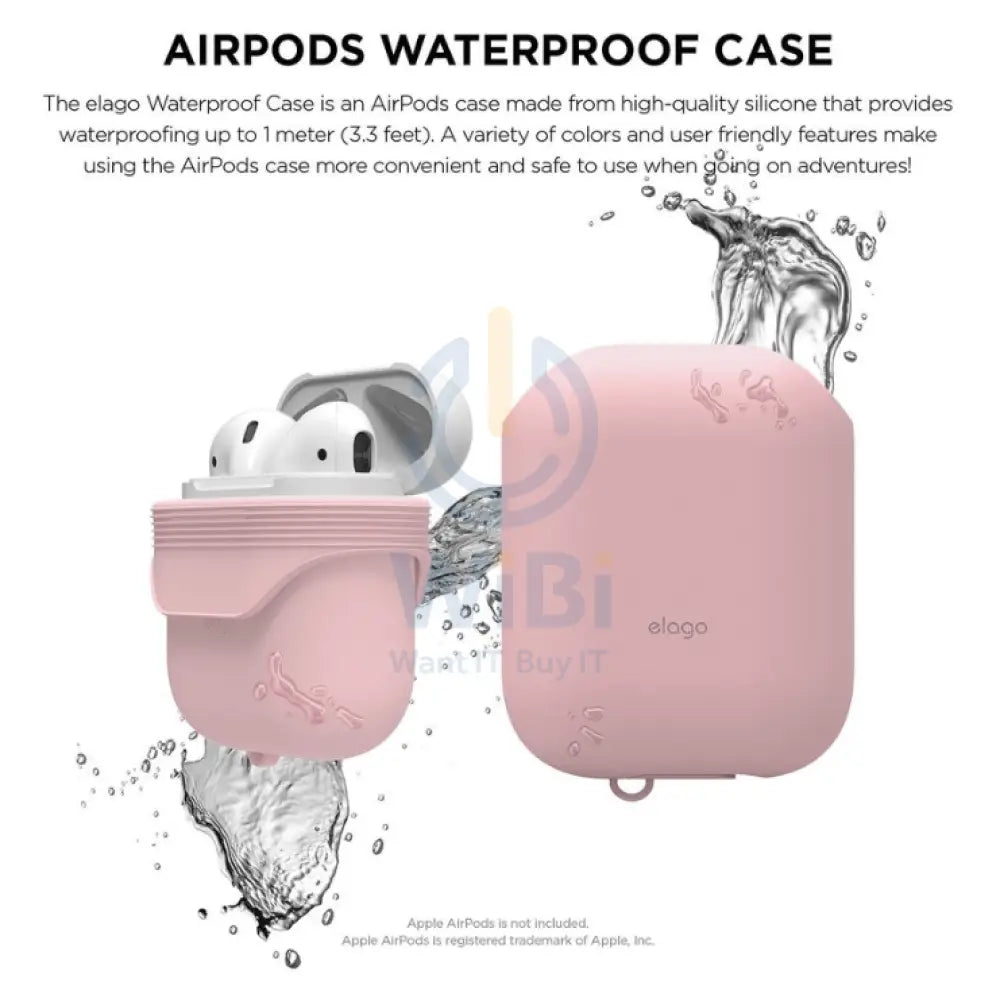 Elago AirPods 1 & 2 WaterProof Case - Lovely pink Accessories > Mobiles & Tablets > Mobiles