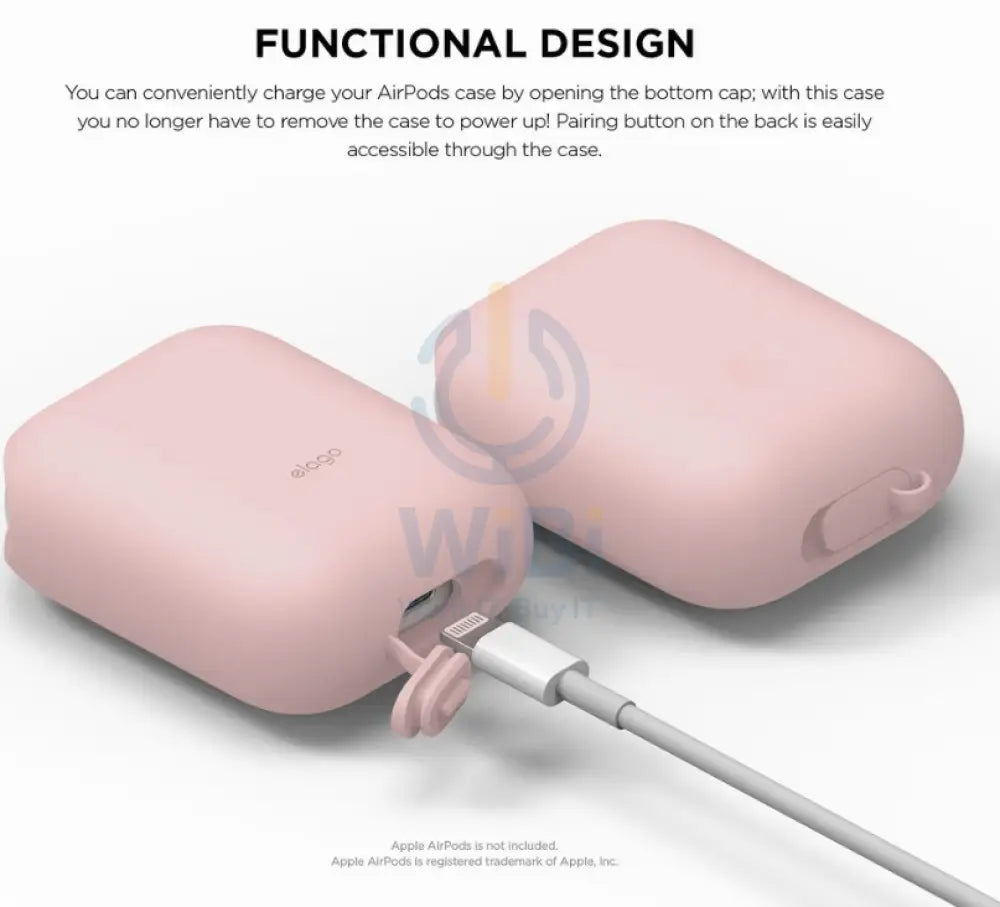 Elago AirPods 1 & 2 WaterProof Case - Lovely pink Accessories > Mobiles & Tablets > Mobiles