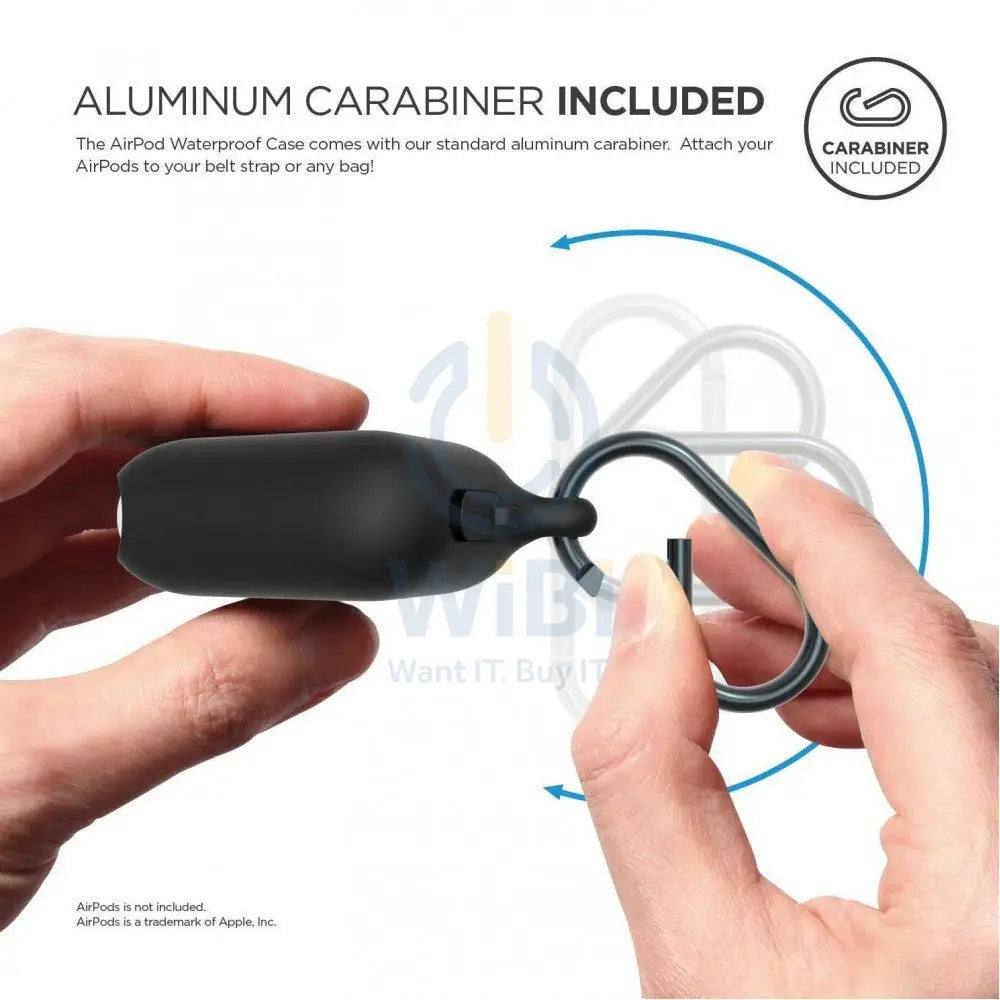 Elago AirPods 1 & 2 Waterproof Hang Case - Black Accessories > Mobiles & Tablets > Mobiles