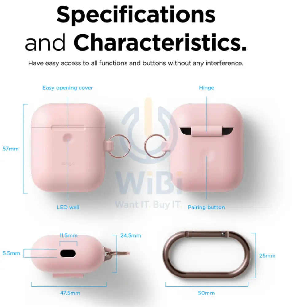 Elago AirPods 1&2 Wireless Hang Case - Lovely pink Accessories > Mobiles & Tablets > Mobiles